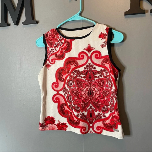 Athleta Tops - Athleta Zen Print Fitted Top size small